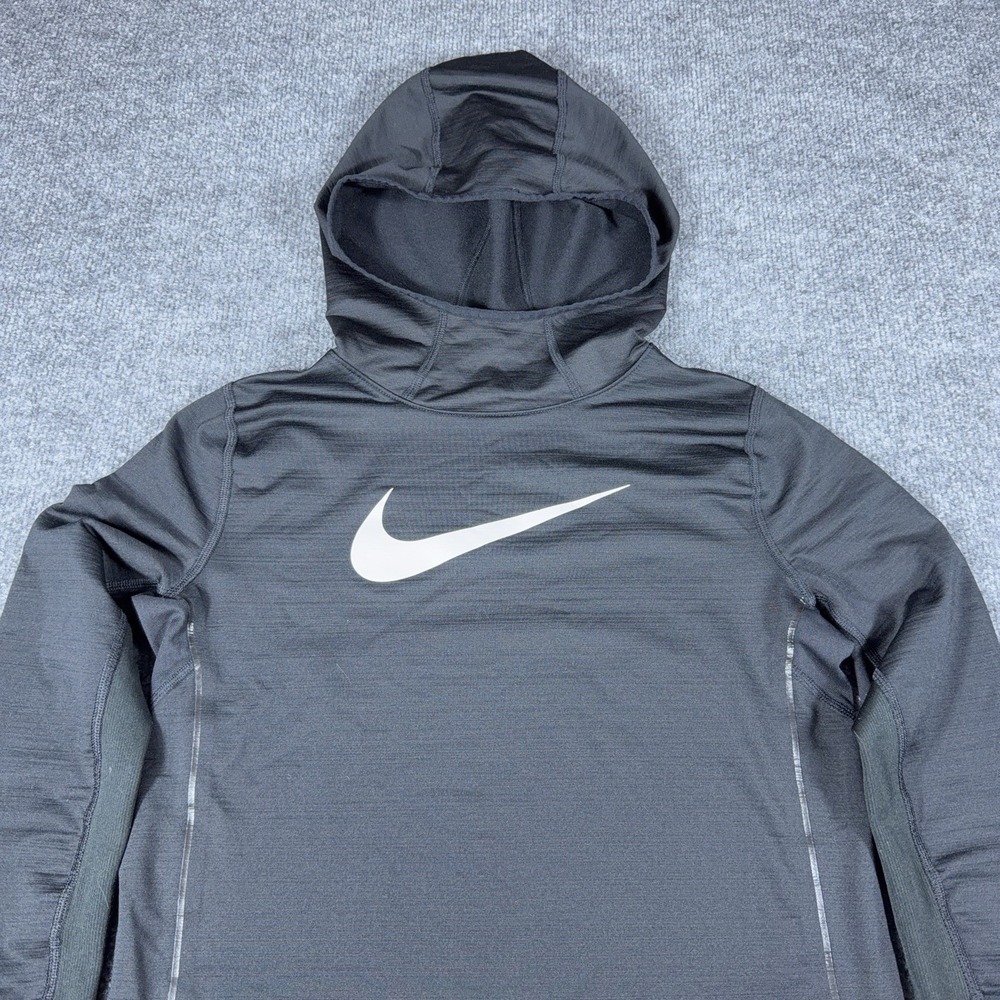 Nike Pro Hyperwarm Hoodie Youth XL Black Fleece Lined Training Pullover